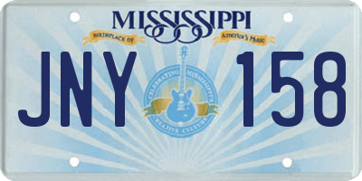 MS license plate JNY158