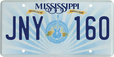 MS license plate JNY160