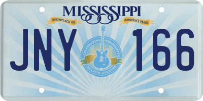 MS license plate JNY166