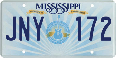 MS license plate JNY172