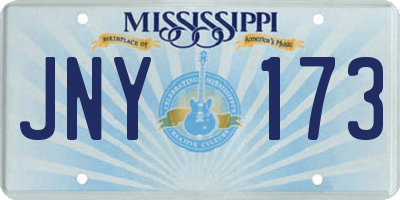 MS license plate JNY173