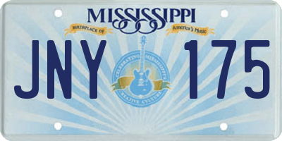 MS license plate JNY175