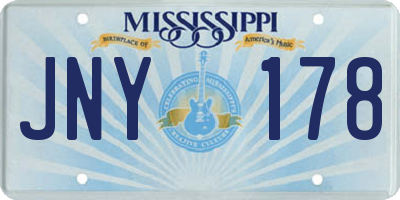 MS license plate JNY178