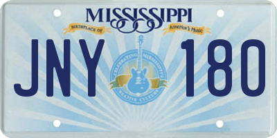 MS license plate JNY180