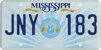 MS license plate JNY183