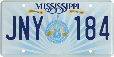 MS license plate JNY184