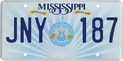 MS license plate JNY187