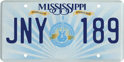 MS license plate JNY189