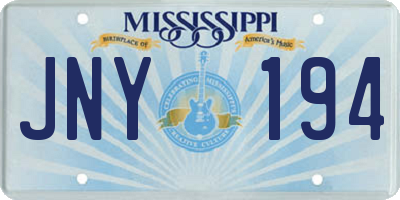 MS license plate JNY194