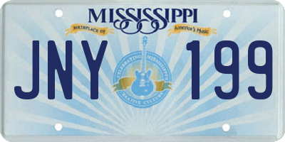 MS license plate JNY199