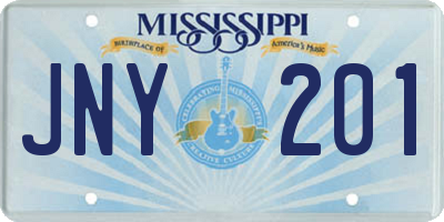 MS license plate JNY201