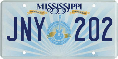 MS license plate JNY202