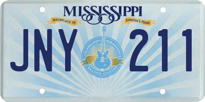 MS license plate JNY211