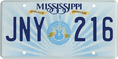 MS license plate JNY216