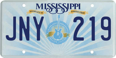 MS license plate JNY219