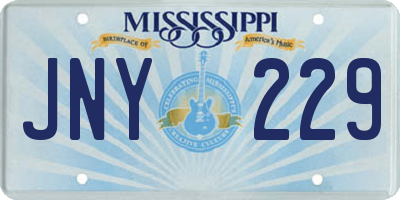 MS license plate JNY229