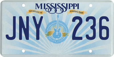 MS license plate JNY236