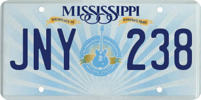 MS license plate JNY238