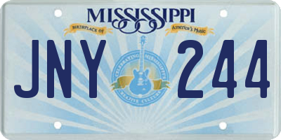 MS license plate JNY244