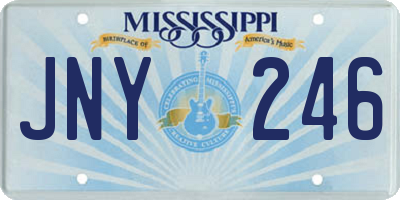 MS license plate JNY246