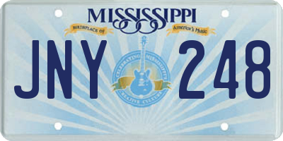 MS license plate JNY248