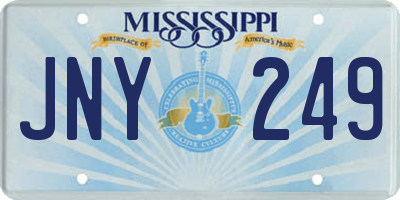 MS license plate JNY249