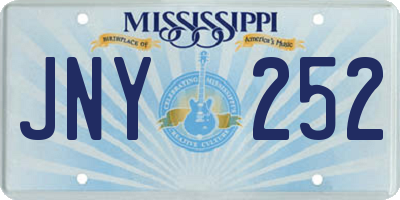 MS license plate JNY252