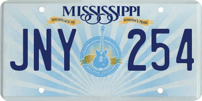 MS license plate JNY254