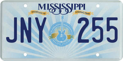 MS license plate JNY255
