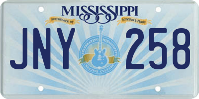 MS license plate JNY258