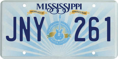 MS license plate JNY261