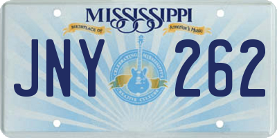 MS license plate JNY262