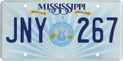 MS license plate JNY267