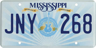 MS license plate JNY268