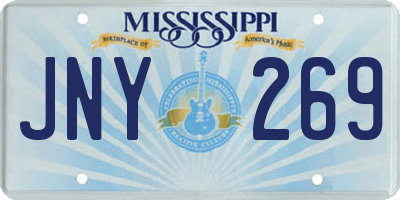 MS license plate JNY269