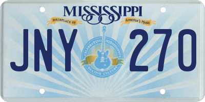 MS license plate JNY270
