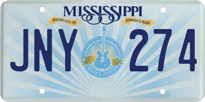 MS license plate JNY274