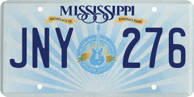 MS license plate JNY276