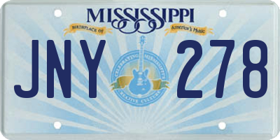 MS license plate JNY278