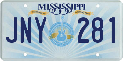 MS license plate JNY281