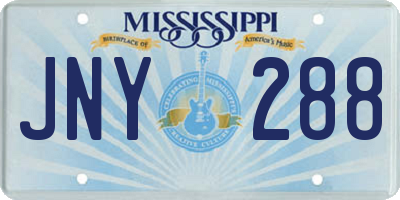 MS license plate JNY288