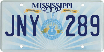 MS license plate JNY289