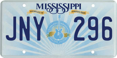 MS license plate JNY296