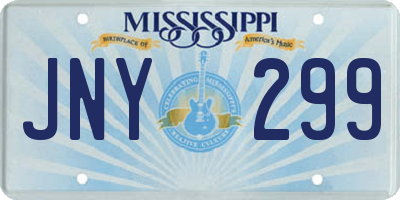 MS license plate JNY299