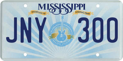 MS license plate JNY300