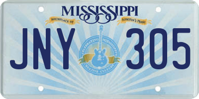 MS license plate JNY305
