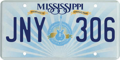 MS license plate JNY306