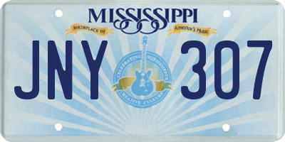 MS license plate JNY307