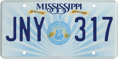 MS license plate JNY317