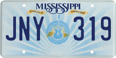 MS license plate JNY319